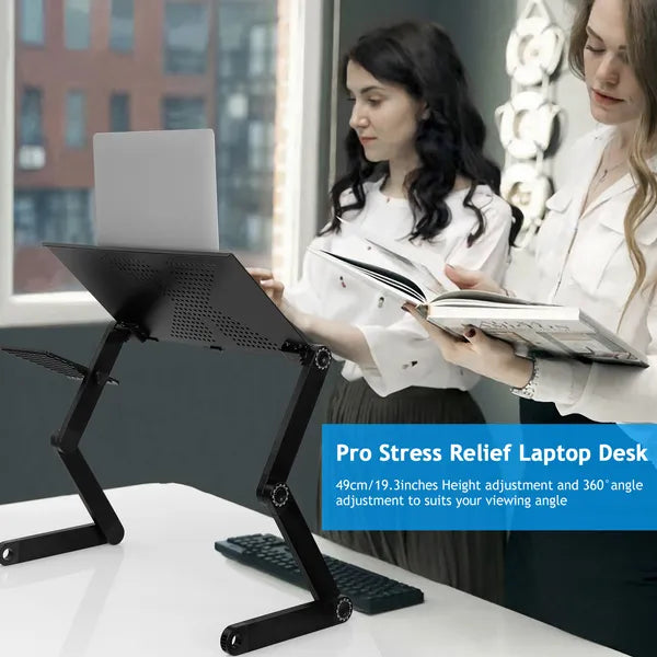 Foldable Laptop Table Bed Notebook Desk With Mouse Board Aluminum Alloy Breakfast Snacking Tray For Home Office Travel Use